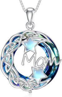 wholesale Sterling Silver Moonstone Pendant Necklace for Mom Grandma Gift-Mom