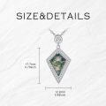 wholesale 925 Sterling Silver Green Moss Agate Cubic Zirconia Hexagon Kite Shape Pendant Necklace for Women-0-3