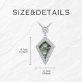 wholesale 925 Sterling Silver Zircon Accent Green Moss Agate Pendant Necklace-0-3