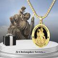 wholesale Sterling Silver Saint Michael Archangel Cross Pendant Necklace with Stone-0-10