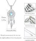 wholesale S925 Sterling Silver Moonstone & Cubic Zirconia Dreamcatcher Butterfly Pendant Necklace, 35x15mm-0-5