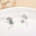 wholesale 925 Sterling Silver Mushroom Stud Earrings w/Moonstone & Moss Agate for Women's  Set - Nature Inspired Design-0-1