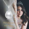 wholesale 14K Gold Chain with White Round Pearl Pendant Necklace for Women - 18 Length-0-4