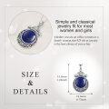 wholesale 925 Sterling Silver & Natural Lapis Lazuli Vintage Nordic Flower Pendant Necklace-0-4