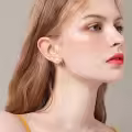 wholesale 14K Gold Heart-Shaped White Opal Stud Earrings - Solid 14K Gold Jewelry for Women-0-4