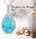 wholesale 925 Sterling Silver Blue Moonstone Teardrop Filigree Pendant Necklace-0-8