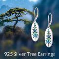 wholesale 925 Sterling Silver Abalone Tree Drop Earrings for Skiing and Hiking Enthusiasts-0-2