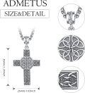 wholesale 925 Sterling Silver Celtic Cross Pendant on Rolo Chain - Irish Knot Protection Jewelry for Men (24) -0-1