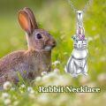 wholesale 925 Sterling Silver Rabbit Pendant Necklace with Colorful Stones - Cute Animal Charm s for Women and Girls-0-2