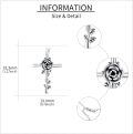 wholesale 925 Sterling Silver Cross Pendant Necklace with Rose Flower and Vine Design - Christian  for Women-0-3