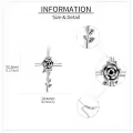 wholesale 925 Sterling Silver Cross Pendant Necklace with Rose Flower and Vine Design - Christian  for Women-0-3