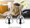 wholesale 925 Sterling Silver Hypoallergenic Cat Soccer Moon Witch Black Dangle Earrings for Women-0-3