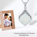 wholesale Sterling Silver Natural Gemstone Teardrop Pendant Necklace-0-16