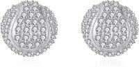 wholesale 925 Sterling Silver Tennis Ball Shaped Cubic Zirconia Stud Earrings Sporty Fashion  for Women-Tennis Earrings