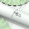 wholesale 925 Sterling Silver Lab-Grown Cubic Zirconia Infinity Mother & Child Heart Pendant Necklace-0-2