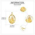 wholesale 14k Gold Saint Jude Thaddeus Oval Pendant With Cz Stones And Prayer Message-0-3