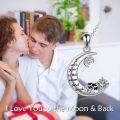 TOUPOP 925 Sterling Silver Cow I Love You To The Moon And Back Pendant Necklace-0-1