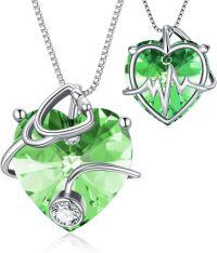 wholesale 925 Sterling Silver Birthstone Stethoscope Necklace for Nurse Doctor Med Student-925 Silver#08-August-Peridot