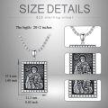 wholesale 925 Sterling Silver St. Benedict Pendant Necklace  with Cubic Zirconia and Black Enamel - Religious Jewelry for Men & Women (Christmas Gift)-0-1