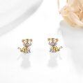 wholesale 14K Gold Tiger Shaped Stud Earrings 14K Gold Minimalist for Women Girls-0-1
