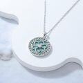 wholesale 925 Sterling Silver Green Opal Four-Leaf Clover Flower Pendant Necklace-0-4