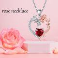 wholesale 925 Sterling Silver Red Crystal Butterfly & Flower Pendant Necklace-0-1