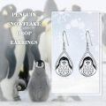 wholesale 925 Sterling Silver Penguin Teardrop Dangle Earrings with CZ Accents-0-4