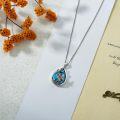 wholesale 925 Sterling Silver Teardrop Blue Stone Butterfly & Dragonfly Pendant Necklace for Women's Gifts-0-3
