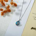 wholesale 925 Sterling Silver Teardrop Blue Stone Butterfly & Dragonfly Pendant Necklace for Women's Gifts-0-3