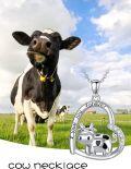 wholesale 925 Sterling Silver I Love You Forever Highland Cow Heart Pendant Necklace for Women-0-1