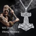 wholesale 925 Sterling Silver Thor's Hammer Necklace – Norse Mjolnir Pendant for Women & Men, Nickel-Free, Lead-Free, Hypoallergenic-0-2