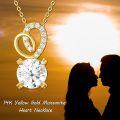 wholesale 14K Gold Infinity Heart with Diamond Accent Pendant Necklace - 32cm Chain Length-0-4