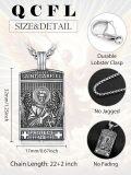 wholesale 925 Sterling Silver St Gabriel Angel Protect Us Charm Mens Necklace-0-1