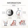 wholesale 925 Sterling Silver Moon & Corgi Charm Necklace with Blue Topaz Gemstone  for Women and Girls-0-3