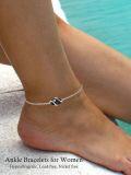 wholesale  Sterling Silver Gemstone Dainty Anklet for Women Beach Jewelry Gift -0-23