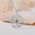 wholesale 925 Sterling Silver Atom Pendant Necklace with Colorful Stones for Nurses and Scientists Inspiring Gifts-0-2