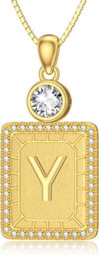 wholesale 18K Gold Sterling Silver A Z Initial Necklace for Women Gift for Mom Wife Girlfriend-Y