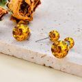 wholesale 925 Sterling Silver Round Amber Ball Stud Earrings 6mm - Hypoallergenic Jewelry for Women Girls Gifts Boxed-0-1