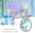 wholesale 925 Sterling Silver Blue Moonstone Birth Flower Teardrop Pendant Necklaces Gifts for Women-0-5