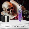 wholesale 925 Sterling Silver Skull With Blue Lapis Lazuli Crystal Pendant Necklace-0-12