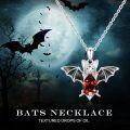 wholesale Sterling Silver Crystal Bat Pendant Necklace Gothic Animal Jewelry Gift for Women-0-17