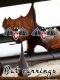 wholesale 925 Sterling Silver Red Crystal Bat Studs Gothic Halloween  for Her-0-5