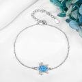 wholesale 925 Sterling Silver Blue Opal Sea Turtle Charm Adjustable Chain Bracelet for Women Girls-0-1