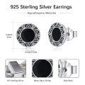 wholesale 925 Sterling Silver Celtic Knot Black Onyx Stud Earrings 6mm Round Gothic Jewelry for Women and Men-0-1