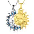 wholesale 925 Sterling Silver Sun And Moon Pendant Necklace-0-0