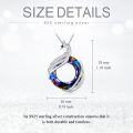 wholesale 925 Sterling Silver Peacock Rainbow Crystal Pendant Necklace for Women Men Gifts-0-4