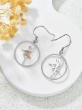 TOUPOP Sterling Silver Crystal Ballerina Dangle Drop Earrings-0-1