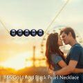 wholesale 14K Real Gold Freshwater Cultured Pearl Pendant Necklace 14K Solid Gold Jewelry Anniversary Birthday Gifts for Women (5 Black)-0-5