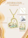 wholesale 925 Sterling Silver Heart Mountain Pendant Necklace Abalone Shell Gold Plated For Women-0-11