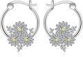 wholesale 925 Sterling Silver Daisy Flower Hoop Earrings - Cute Small  for Women and Girls-0-12